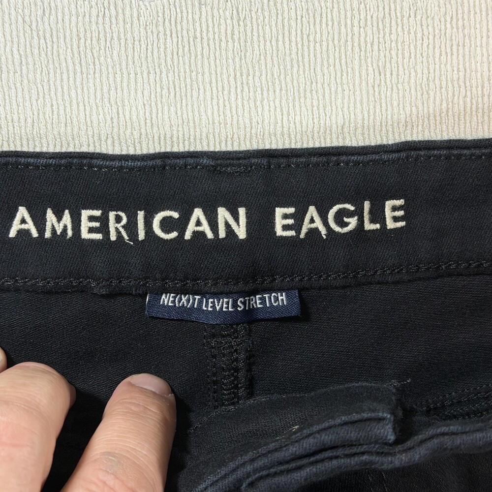 American Eagle Shorts Womens 29 Black Curvy Super Hi-Rise Shortie Cutoff Denim - Picture 6 of 10